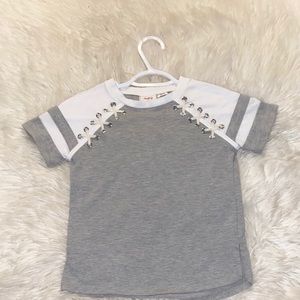 Grey & white shirt